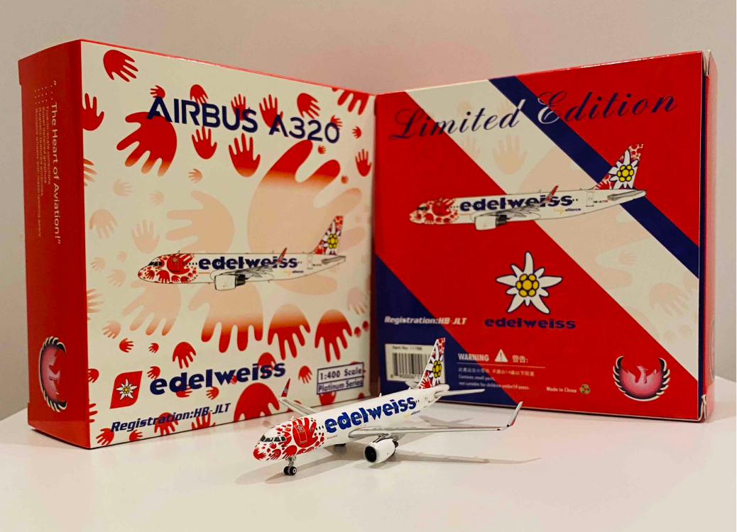 Phoenix Edelweiss Air Airbus A320 HB-JLT 1/400 Aircraft Scale Model