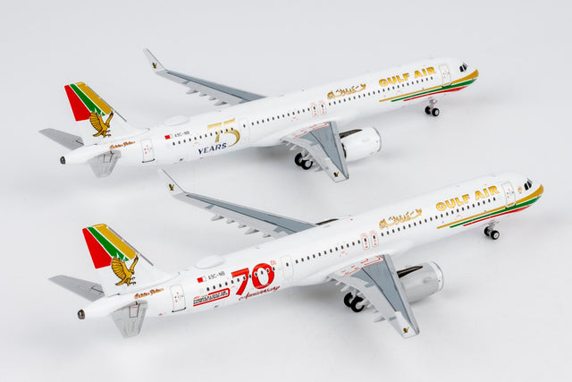 NG Models Gulf Air Airbus A321neo A9C-NB (70th Anniversary livery) 1/400 Aircraft Scale Model