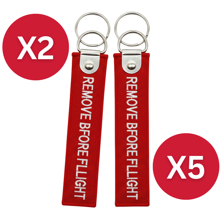 The 'Remove Before Flight' Keychain Pack of 2 or 5
