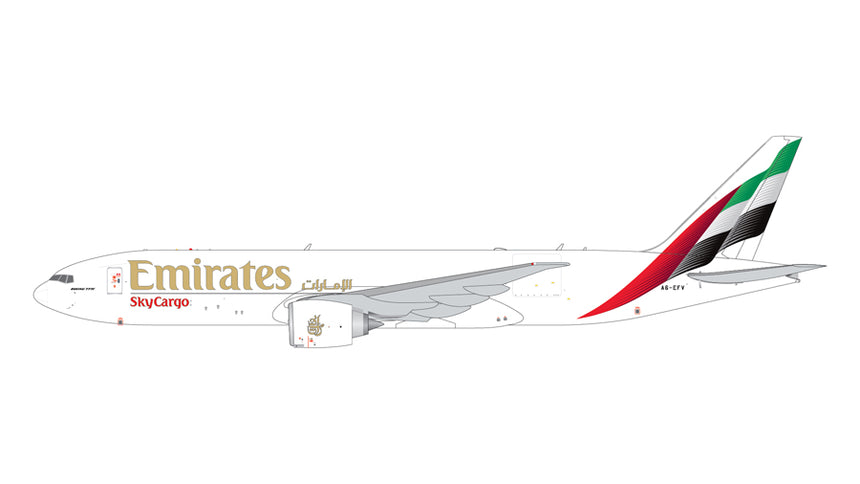 GeminiJets Emirates SkyCargo Boeing 777-200LRF A6-EFV (new livery) 1/400 Aircraft Scale Model