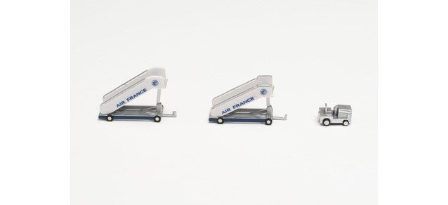 Herpa Air France historic passenger stairs (2) with tractor (1) 1/200