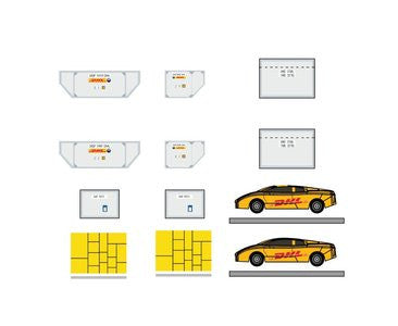 Fantasy Wings Airport Accessories Cargo Container Set DHL 1/400 Scale Model Accessory