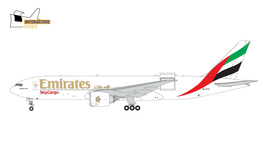GeminiJets Emirates Sky Cargo Boeing 777-200LRF A6-EFG Interactive Series 1/400 GJUAE2144