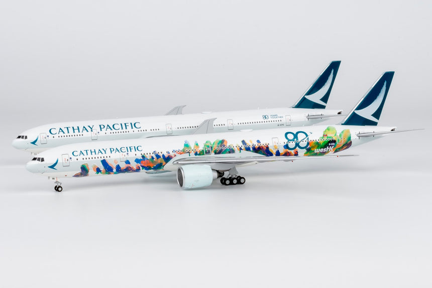 NG Models Cathay Pacific Airways Boeing 777-300ER B-KPO (large titles; "80 Years Together" sticker) Ultimate 1/400 Aircraft Scale Model