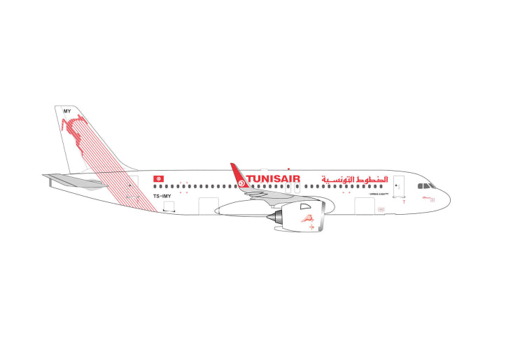 Herpa Tunisair Airbus A320neo - TS-IMY 1/500 Aircraft Scale Model