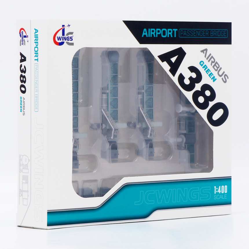 JC Wings Air Passenger Bridge A380 (Green) 1/400 Scale Model Accessory