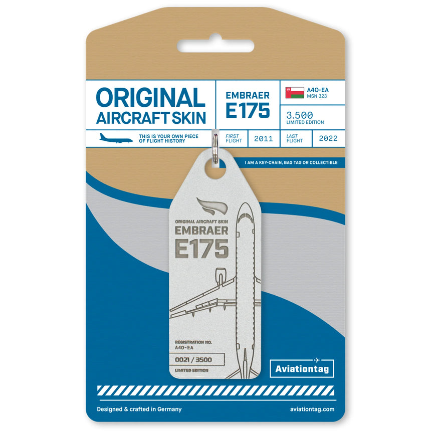 AviationTag Oman Air Embraer E175 - A4O-EA Silver
