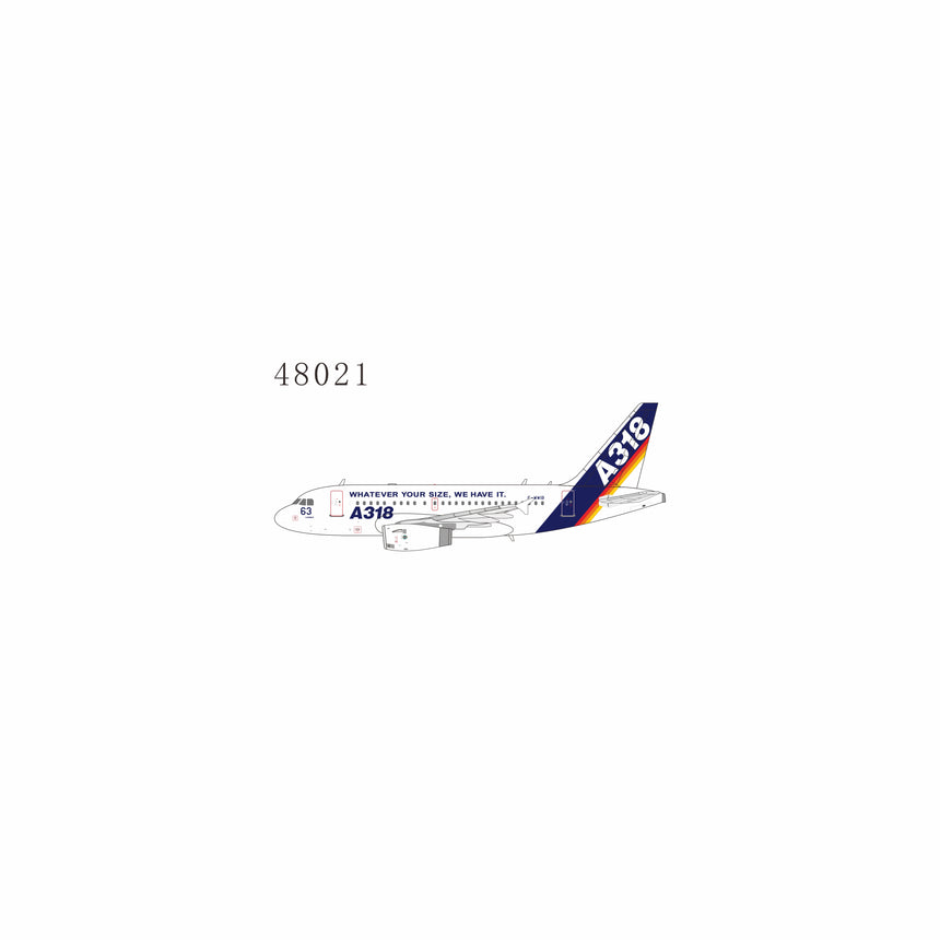 NG Models Airbus Industrie Airbus A318-100 F-WWIB with "What Ever Your Size, We Have It." titles 1/400 Aircraft Scale Model