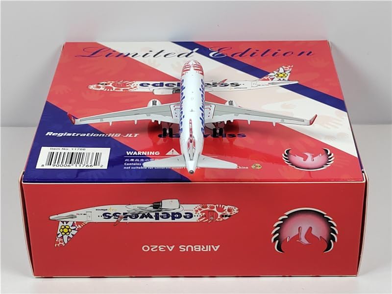 Phoenix Edelweiss Air Airbus A320 HB-JLT 1/400 Aircraft Scale Model