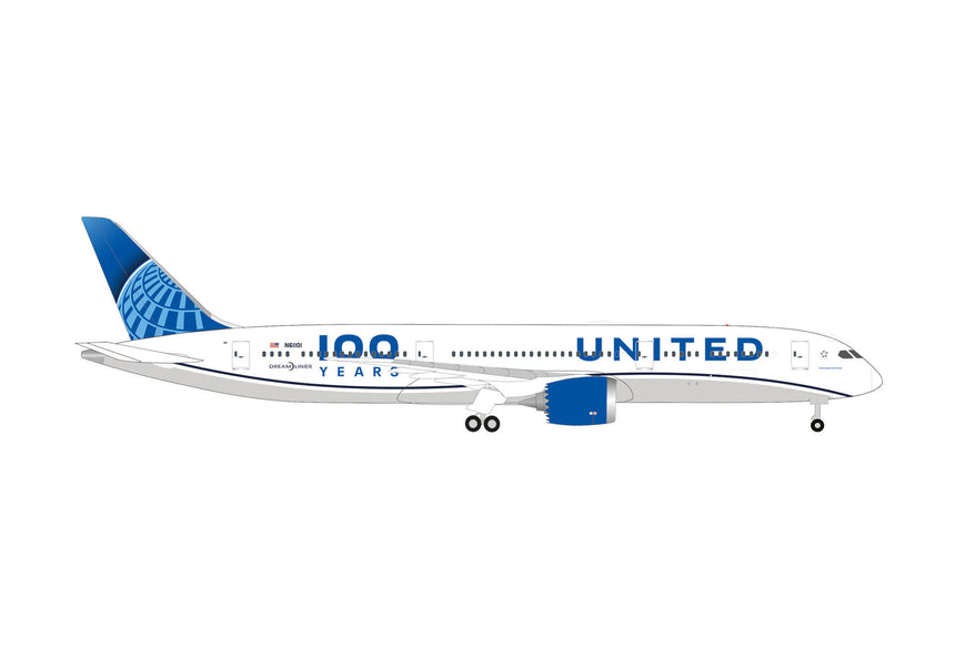 Herpa United Airlines Boeing 787-9 Dreamliner "100 Years" – N61101 1/500 Aircraft Scale Model