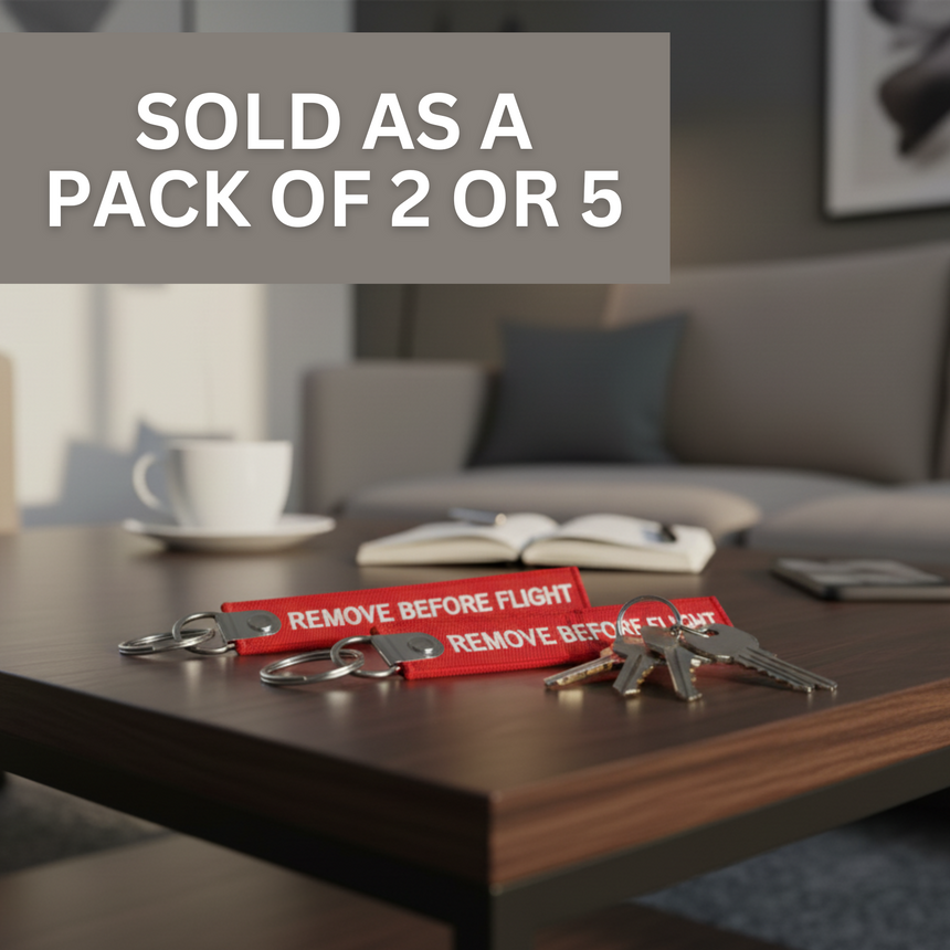 The 'Remove Before Flight' Keychain Pack of 2 or 5