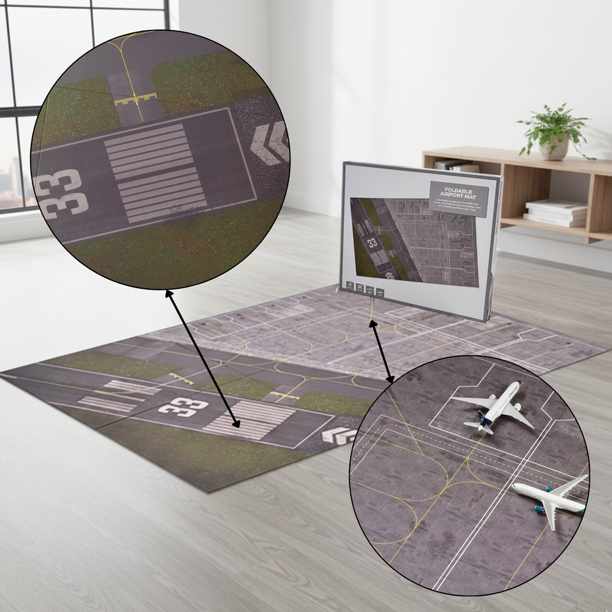 AMS 1/400 & 1/500 Scale Angled Runway Foldable Hard-Board Airport Mat