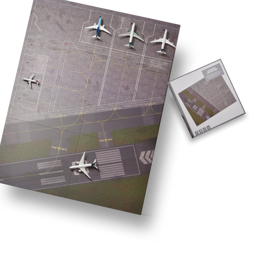 AMS 1/400 & 1/500 Scale Angled Runway Foldable Hard-Board Airport Mat