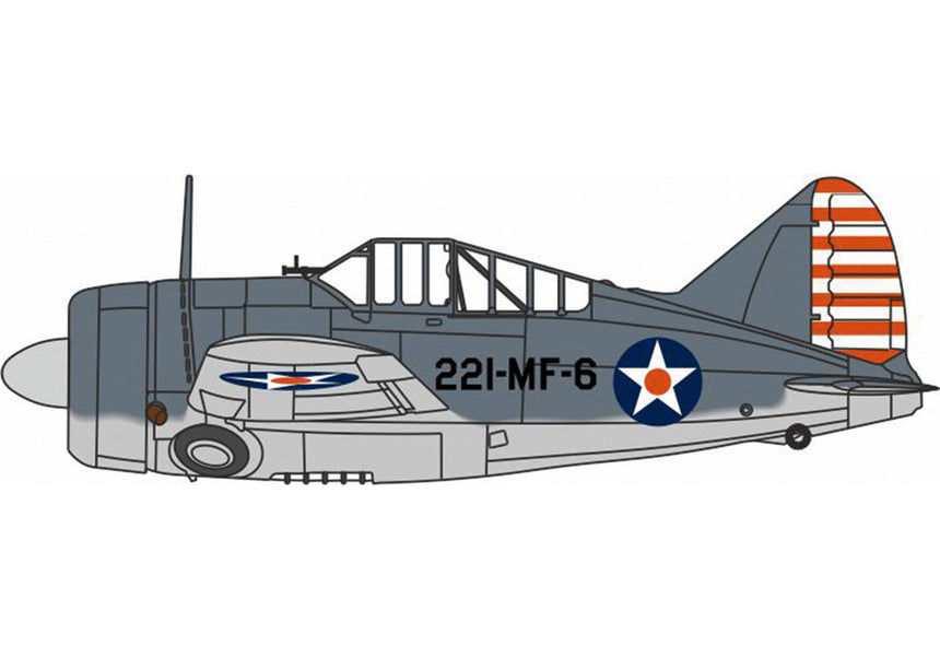 Herpa Brewster Buffalo VMF-221 US Marine Corps MCAS Ewa, Hawaii 1/72 Aircraft Scale Model