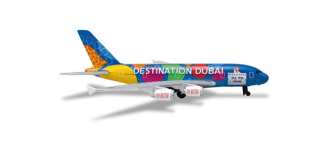 Herpa Single Airplane Emirates Airbus A380 "Destination Dubai" 1/500 Aircraft Scale Model