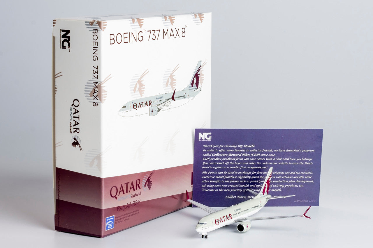 NG Model Qatar Airways Boeing 737 MAX 8 A7-BSH 1/400 Scale