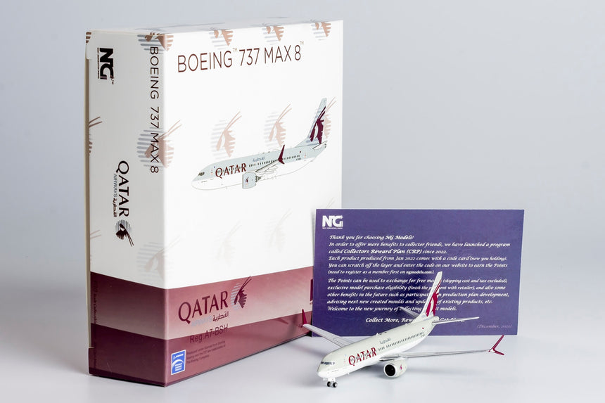 NG Model Qatar Airways Boeing 737 MAX 8 A7-BSH 1/400 Scale