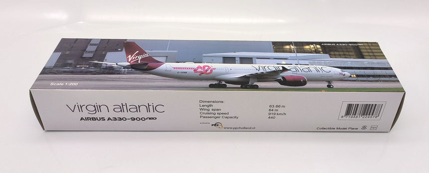 PPC Models Virgin Atlantic 40Th Anniversary Airbus A330-900 Neo 1/200 Aircraft Scale Model