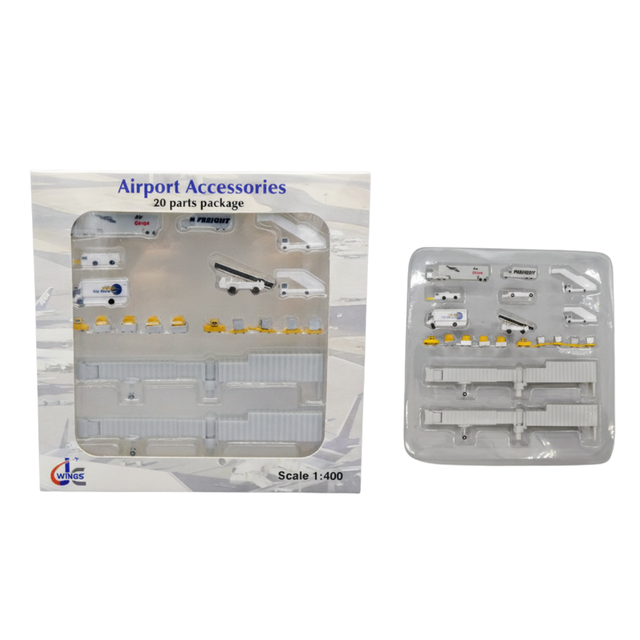 JC Wings Airport Accessories Pack of 20 Parts 1/400 Scale Model Accessory