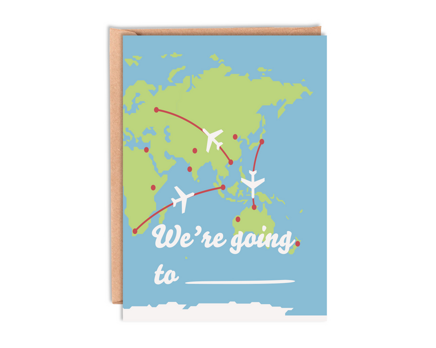 We're going to' Asia and Australia Card With Envelope