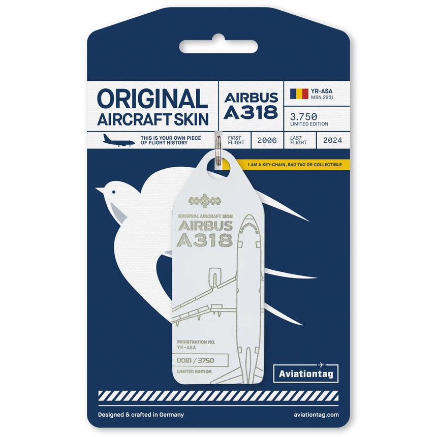 AviationTag Tarom Airbus A318 - YR-ASA White