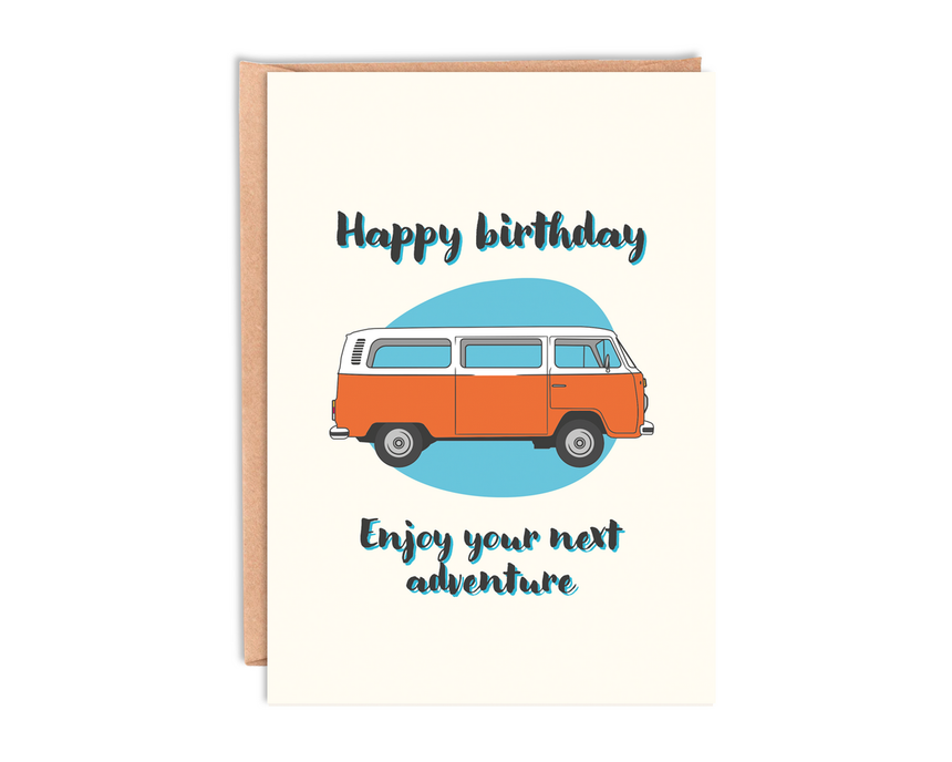 Campervan Birthday Card With Envelope