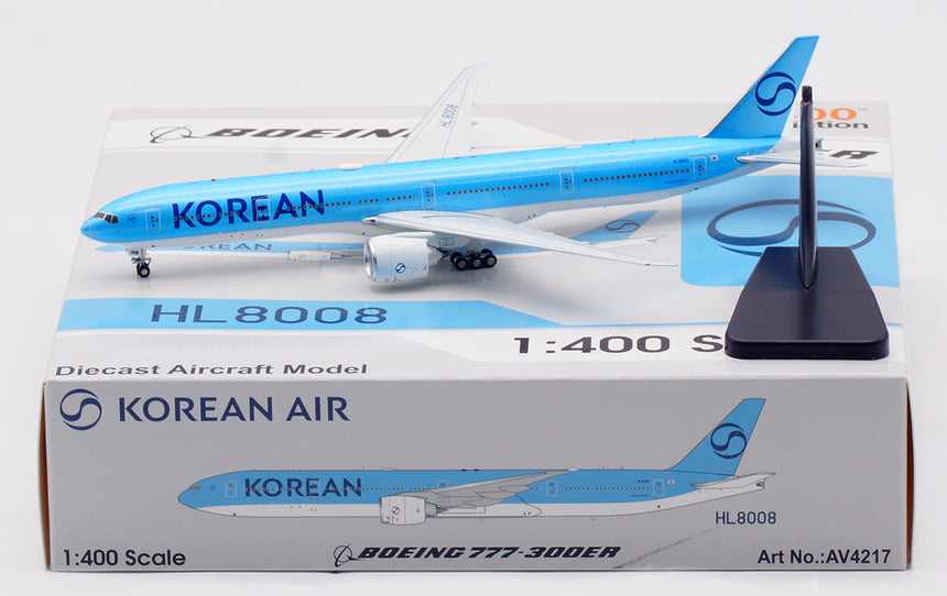 Aviation400 Korean Air Boeing 777-300ER HL8008 (detachable gear) 1/400 Aircraft Scale Model