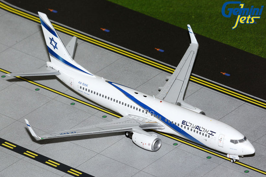 GeminiJets El Al Israel Airlines Boeing B737-800W 4X-EKK (upgraded stand) 1/200 Scale
