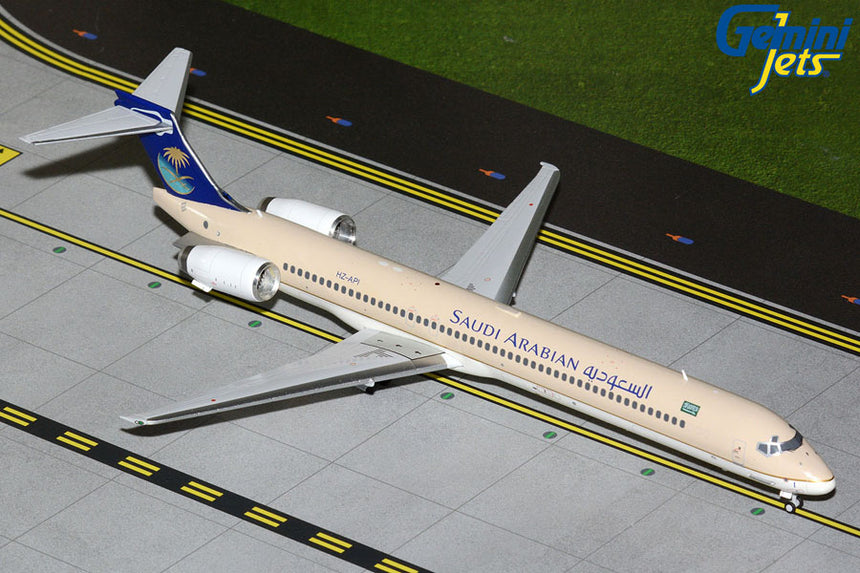 GeminiJets Saudi Arabian Airlines McDonnell MD-90 HZ-API (upgraded stand) 1/200 Aircraft Scale Model