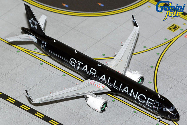 GeminiJets Air New Zealand Airbus A321 Neo ZK-OYB - Star Alliance Livery 1/400 Aircraft Scale Model