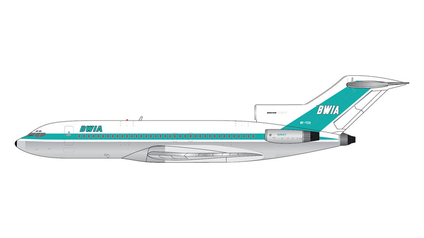 GeminiJets BWIA (British West Indian Airways) Boeing B727-100 9Y-TCO 1906'S Livery Polished 1/400 Aircraft Scale Model