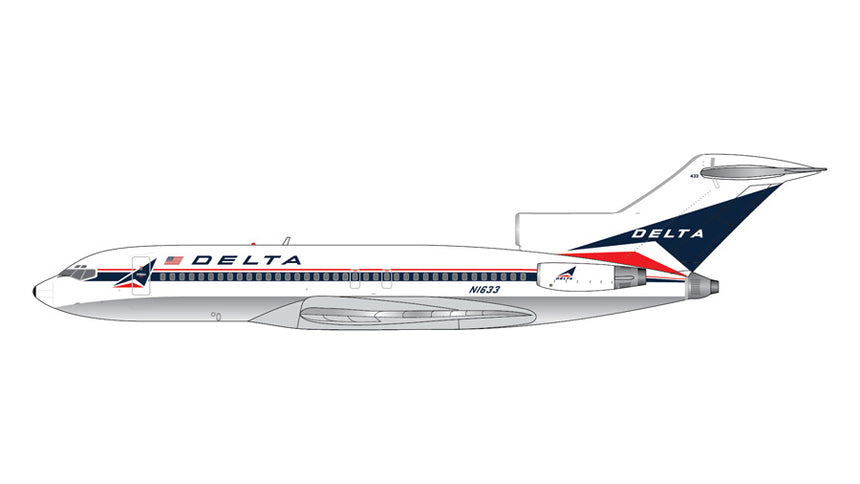 GeminiJets Delta Air Lines Boeing B727-100 N1633 (“widget” livery; polished belly) 1/400 Aircraft Scale Model