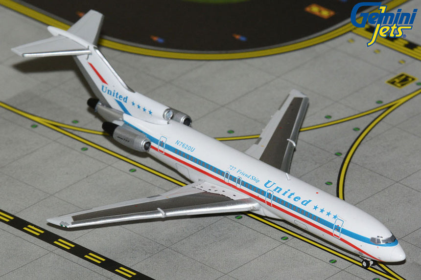 GeminiJets United Airlines Boeing 727-200 N762OU (Stars and Bars Friendship) 1/400 Aircraft Scale Model
