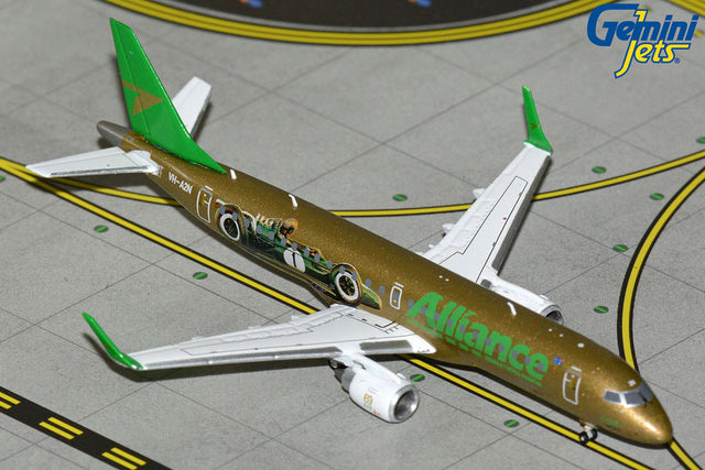 GeminiJets Alliance Airlines Embraer 190 VH-A2N Sir Jack Brabham F1 Race Car 1/400 Aircraft Scale Model