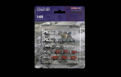 FedEx GSE Cargo Loaders, Tows, Dollies and Container set UNLD-CG-4063 1/400