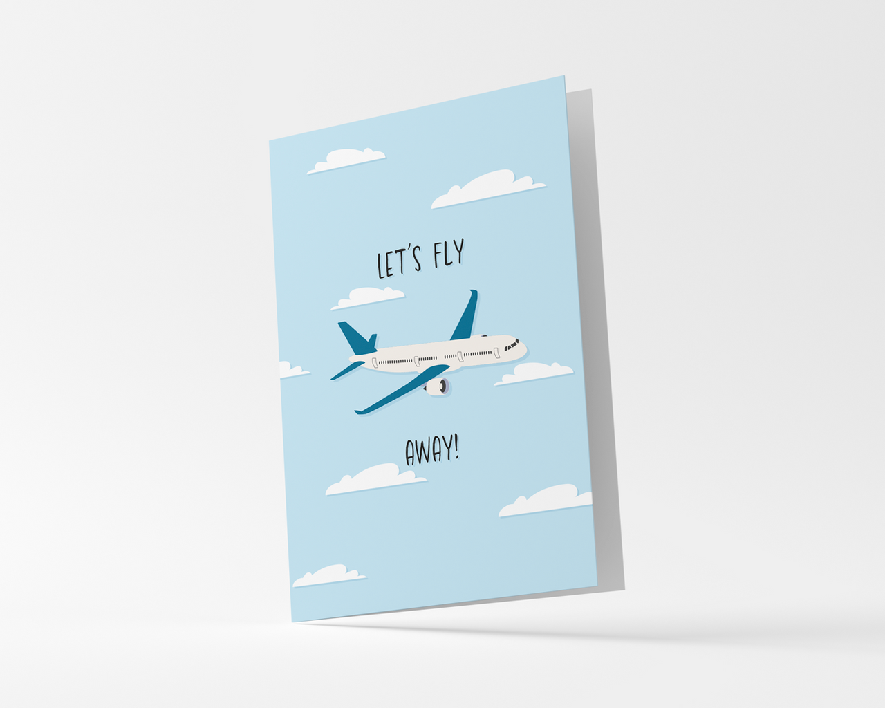 Let's Fly Away Blank Greetings Card With Envelope