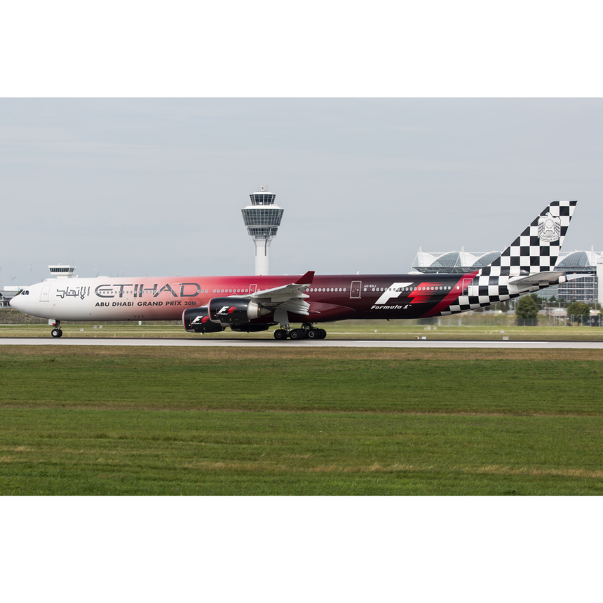 HX Models Etihad Airways Airbus A340-642 A6-EHJ "Abu Dhabi GP 2016" Flaps-Down 1/400 Scale