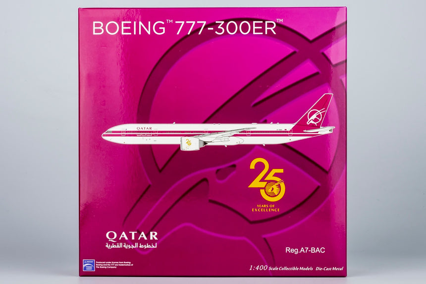 NG Models Qatar Airways Boeing 777-300ER A7-BAC 25th Anniversary Retro Lite Edition 1/400 Scale