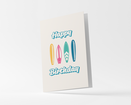 Surfboard Birthday Card With Envelope