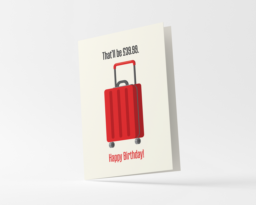 Suitcase Birthday Card With Envelope