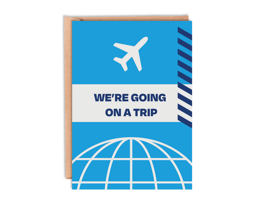 Blue Travel Birthday Card With Envelope