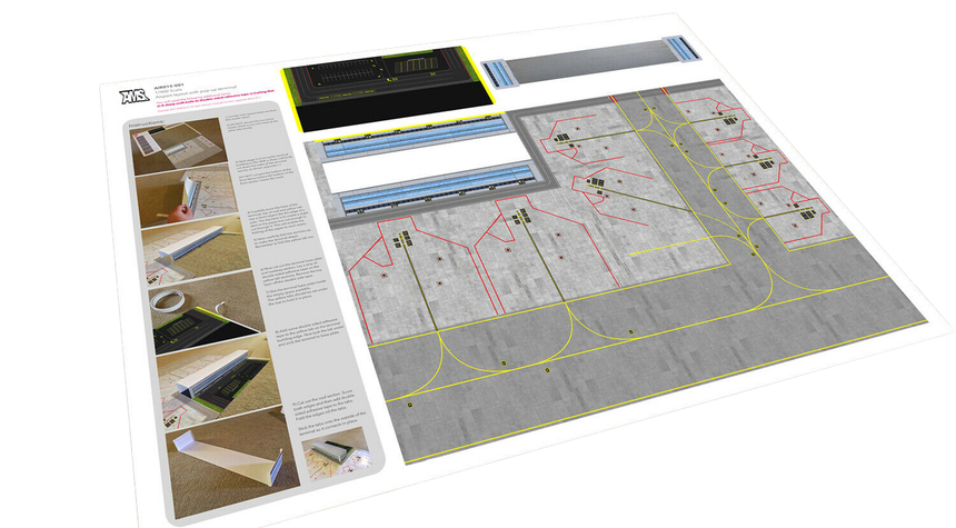 AMS 1/400 & 1/500 Scale Paper Airport Mat With Terminal