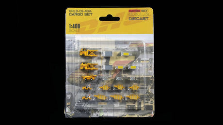 DHL GSE Cargo Loaders, Tows, Dollies and Container set UNLD-CG-4064 1/400