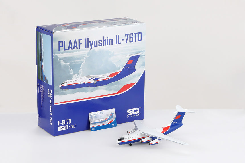 SQ Wings Chinese Air Force (PLAAF) Combat Ilyushin Il-76TD H-6670 1/200 Scale Model