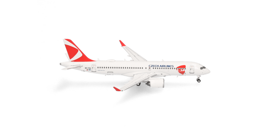Herpa CSA Czech Airlines Airbus A220-300 1/400 Aircraft Scale Model