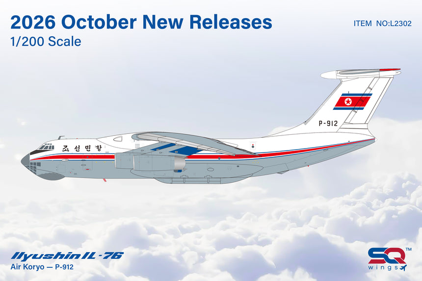 SQ Wings Air Koryo Ilyushin IL-76 P-912 1/200 Aircraft Scale Model