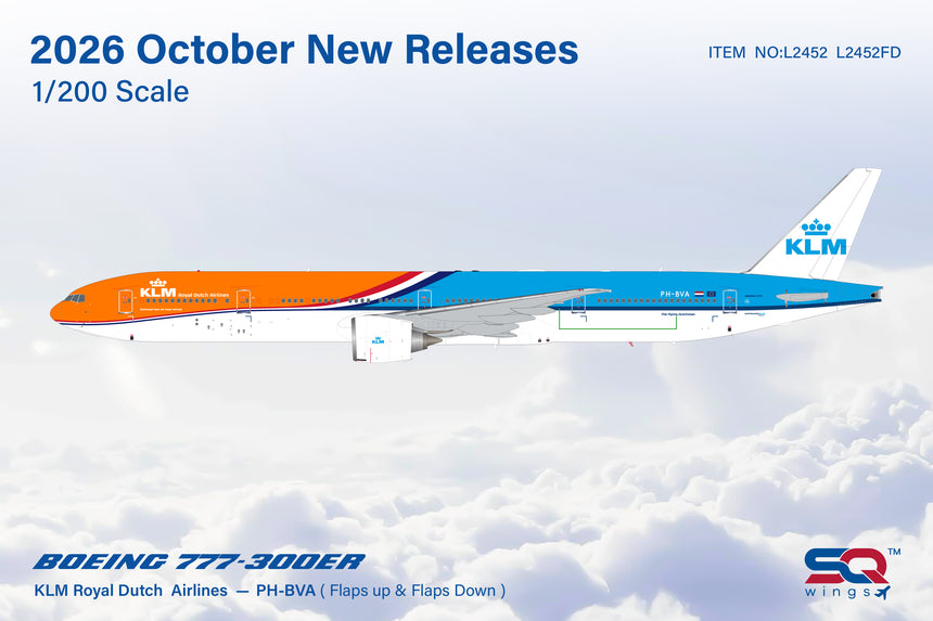SQ Wings KLM Boeing B777-300ER PH-BVA "OrangePride" 1/200 Aircraft Scale Model