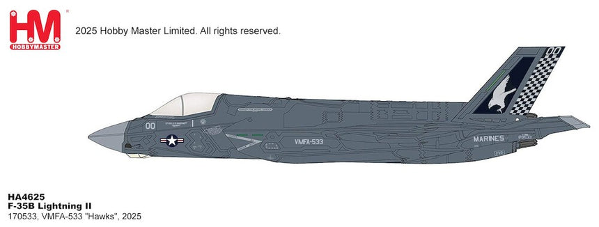 Hobby Master F-35B Lightning II 170533, VMFA-533 "Hawks", 2025 (beast mode) 1/72 Aircraft Scale Model