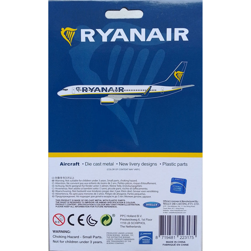 Ryanair Boeing 737 Airplane Model Toy