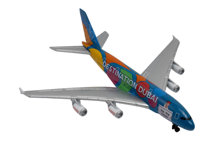 Emirates Airbus A380 Magic of Dubai Single Diecast Airplane Model Toy